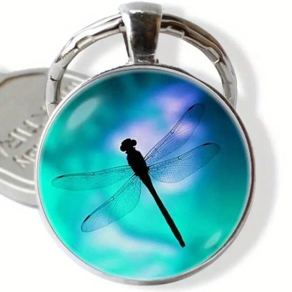 Stainless Steel DRAGONFLY Keyring Key Chain Accessory - Picture 1 of 4